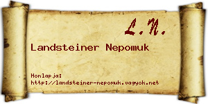 Landsteiner Nepomuk névjegykártya